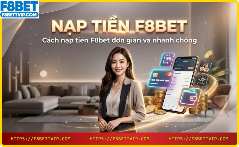 Các phương thức nạp tiền F8bet bao gồm ngân hàng, ví điện tử và thẻ cào