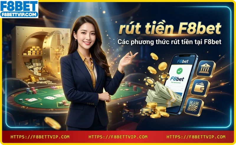 Các phương thức rút tiền tại F8bet: chuyển khoản ngân hàng, ví điện tử, và các lựa chọn khác.