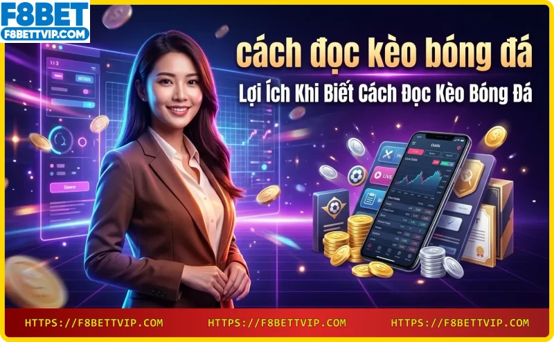 Đống xu vàng và biểu đồ tăng trưởng biểu tượng cho lợi ích khi đọc kèo bóng đá tại F8bet