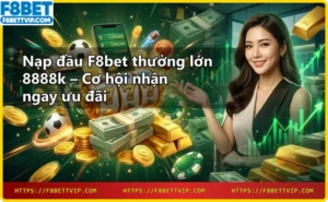Người chơi nhận thưởng nạp đầu F8bet với tiền xu vàng và điện thoại